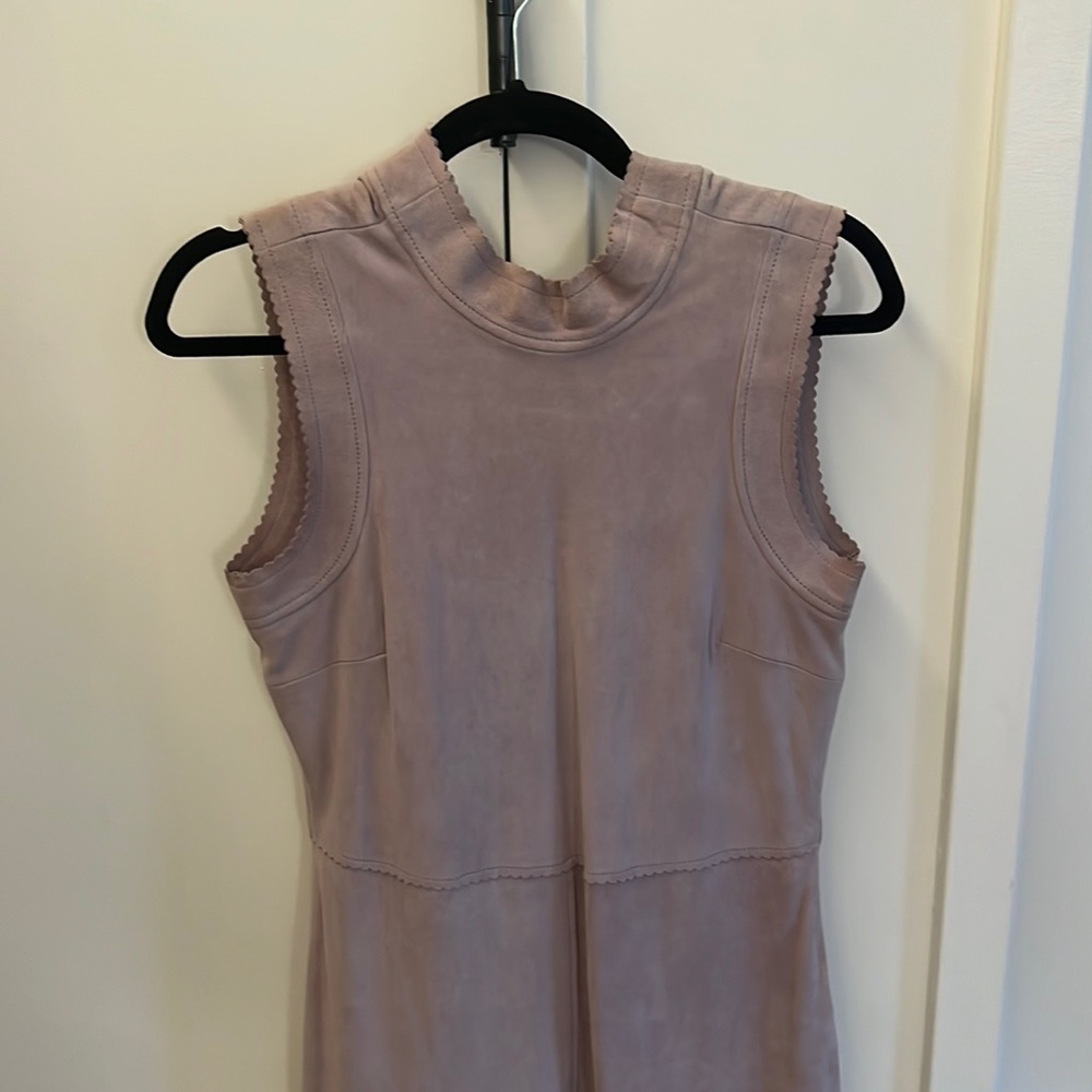 Suede lavender-grey Rebecca Minkoff mini dress